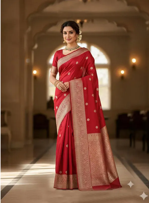 Red_Satin_Banarasi_Saree