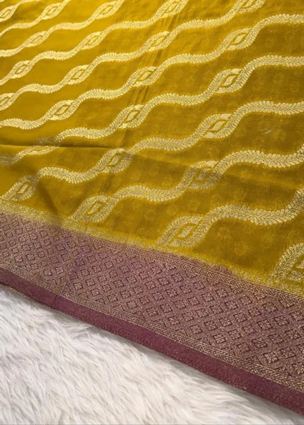 Green_Brown_Georgette_Banarasi_Saree