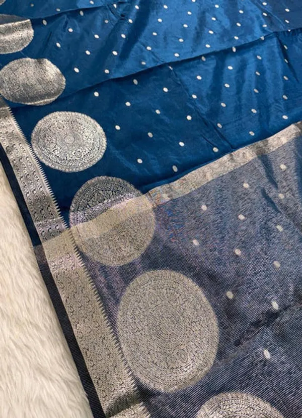 Deep_Blue_Semisilk_Banarasi_Saree