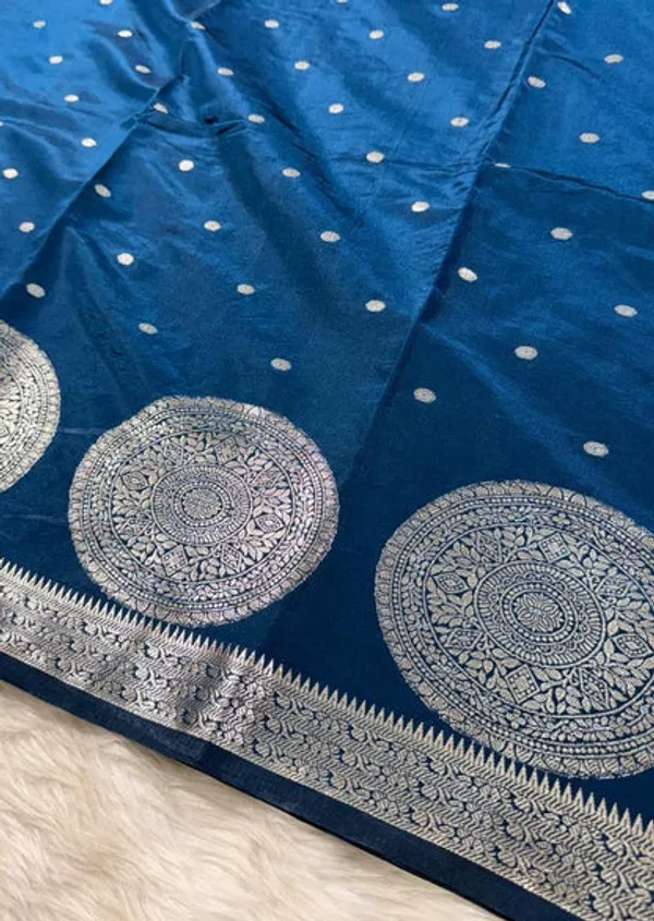 Deep_Blue_Semisilk_Banarasi_Saree