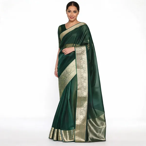 Green_Organza_Banarasi_Saree