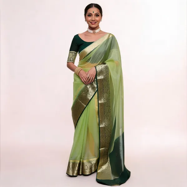 Green_Organza_Banarasi_Saree