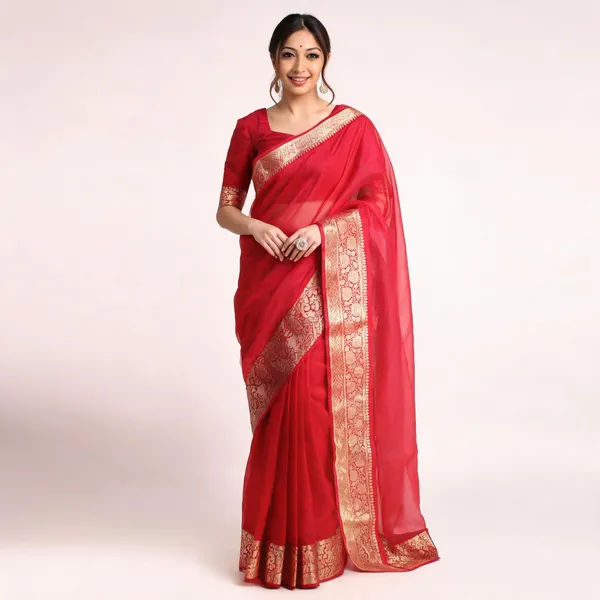 Red_Organza_Banarasi_Saree