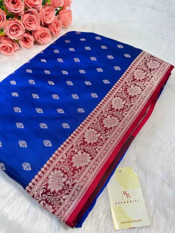 Royal_Blue_Mashru_Banarasi_Saree