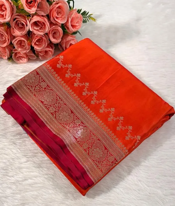 Orange_Katan_Silk_Banarasi_Saree