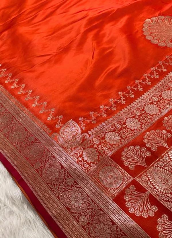 Orange_Katan_Silk_Banarasi_Saree