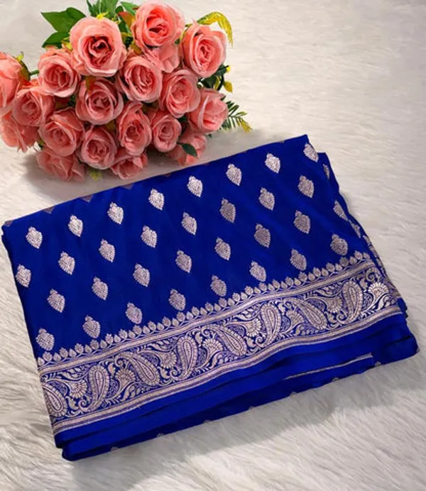 Royal_Blue_Mashru_Banarasi_Saree