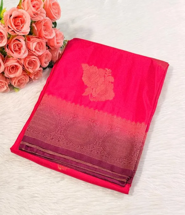 Pink_Maroon_Semisilk_Banarasi_Saree