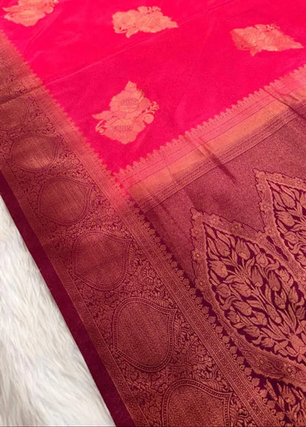 Pink_Maroon_Semisilk_Banarasi_Saree