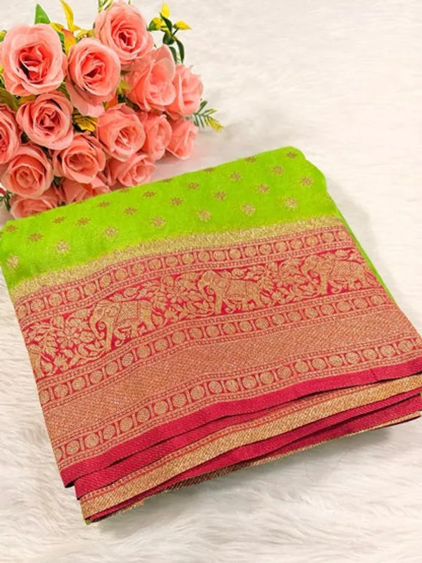 Green_Banarasi_Georgette_Saree