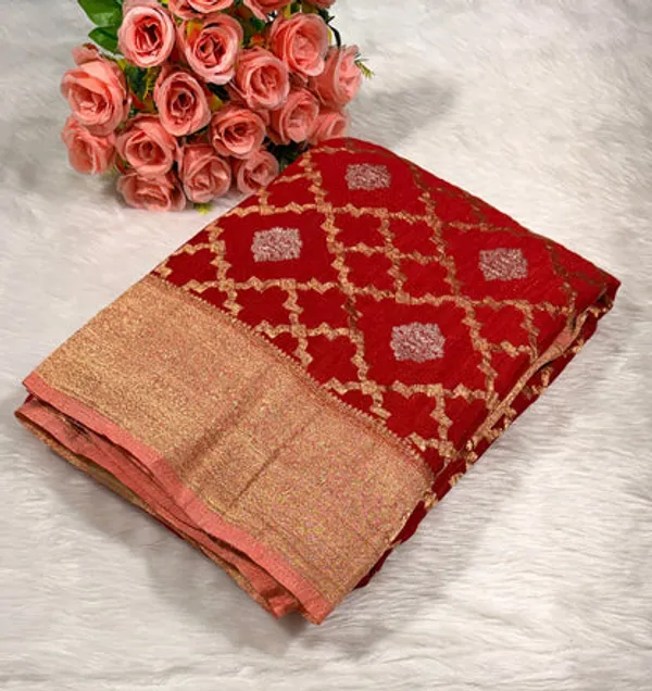 Red_Georgette_Banarasi_Saree