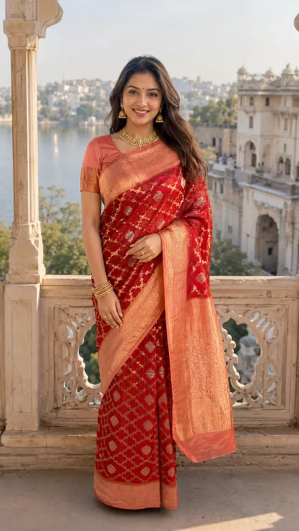 Red_Georgette_Banarasi_Saree