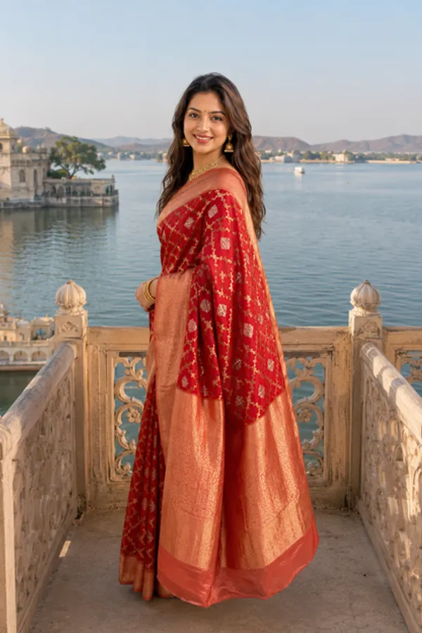 Red_Georgette_Banarasi_Saree