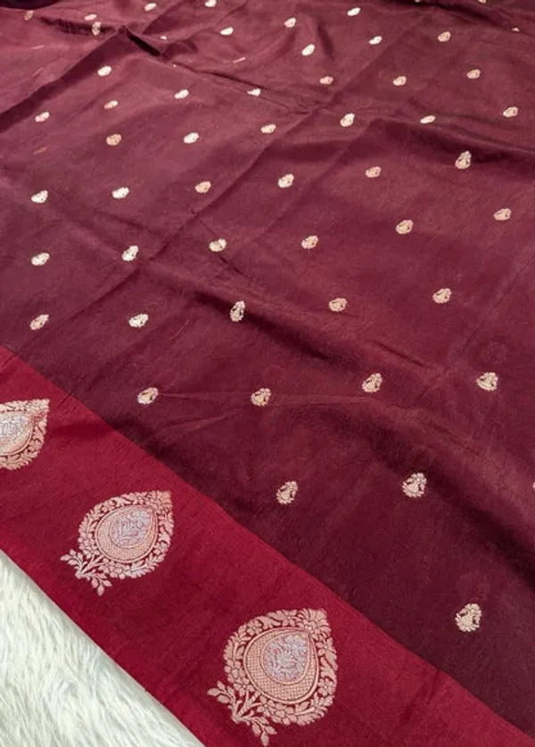 Maroon_Raw_Mango_Banarasi_Saree