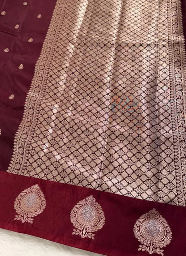 Maroon_Raw_Mango_Banarasi_Saree