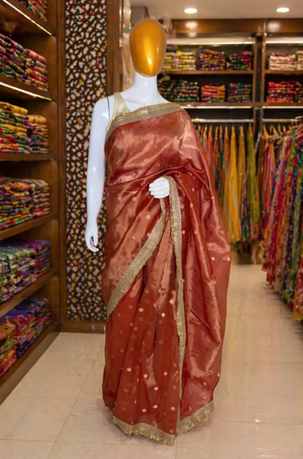 Rust_Tissue_Banarasi_Saree