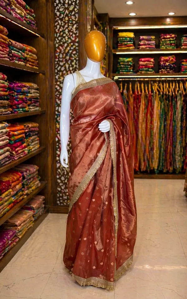 Rust_Tissue_Banarasi_Saree