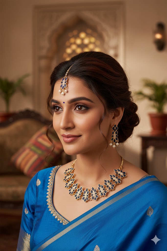 Gold-Tone_Blue_Stone_Jewellery_Set_for_Women