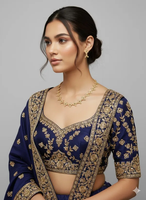 Gold-Tone_Floral_Necklace_Set_for_Women