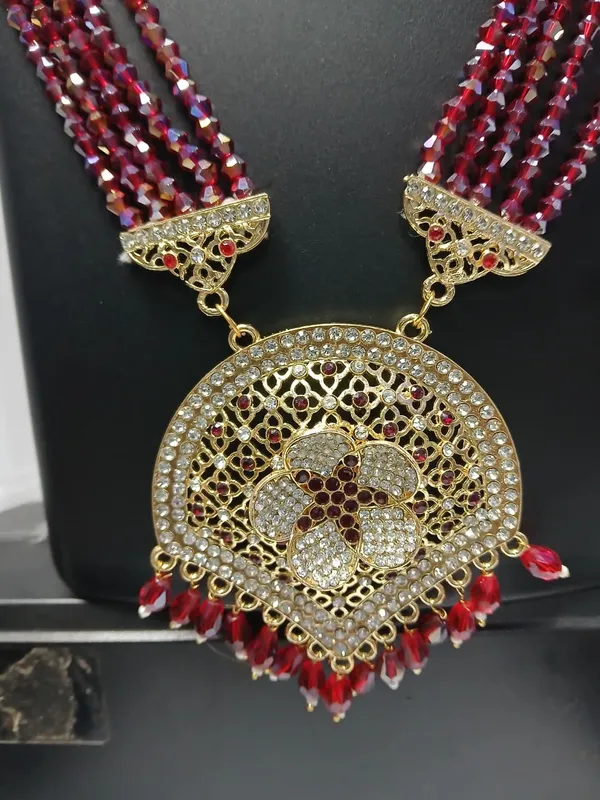 Gold_Tone_Red_Beaded_Statement_Necklace_for_Women