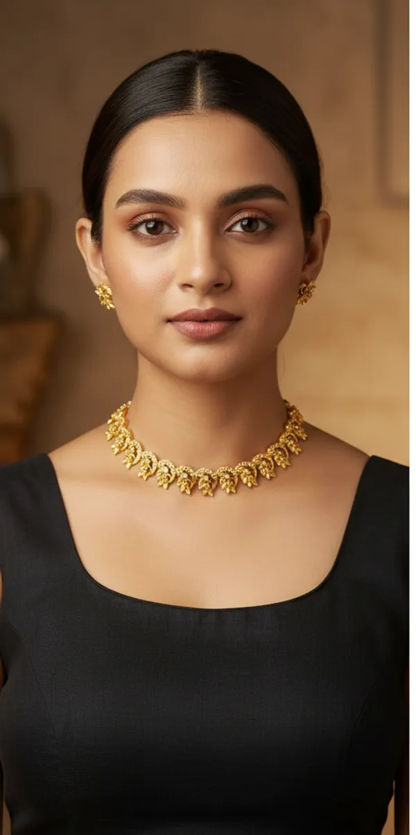 Gold_Tone_Floral_Choker_Necklace_Set_for_Women