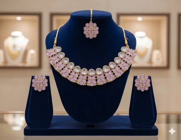 Pink_Stone_Necklace_Set_for_Women