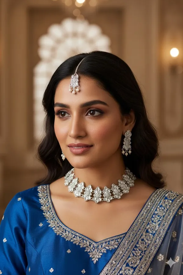 Silver_Tone_Bridal_Jewellery_Set_for_Women