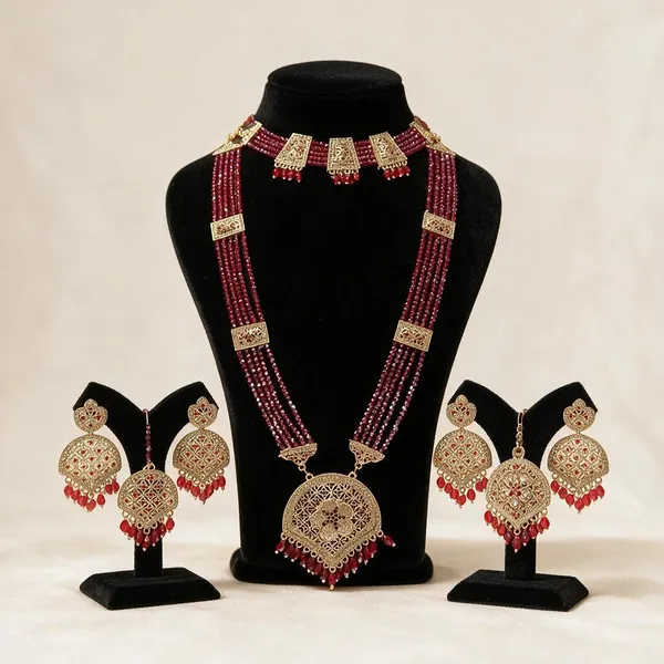 Gold_Tone_Red_Beaded_Statement_Necklace_for_Women