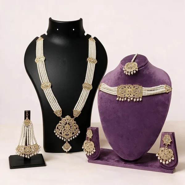 Gold-Tone_Pearl_Bridal_Jewellery_Set_for_Women