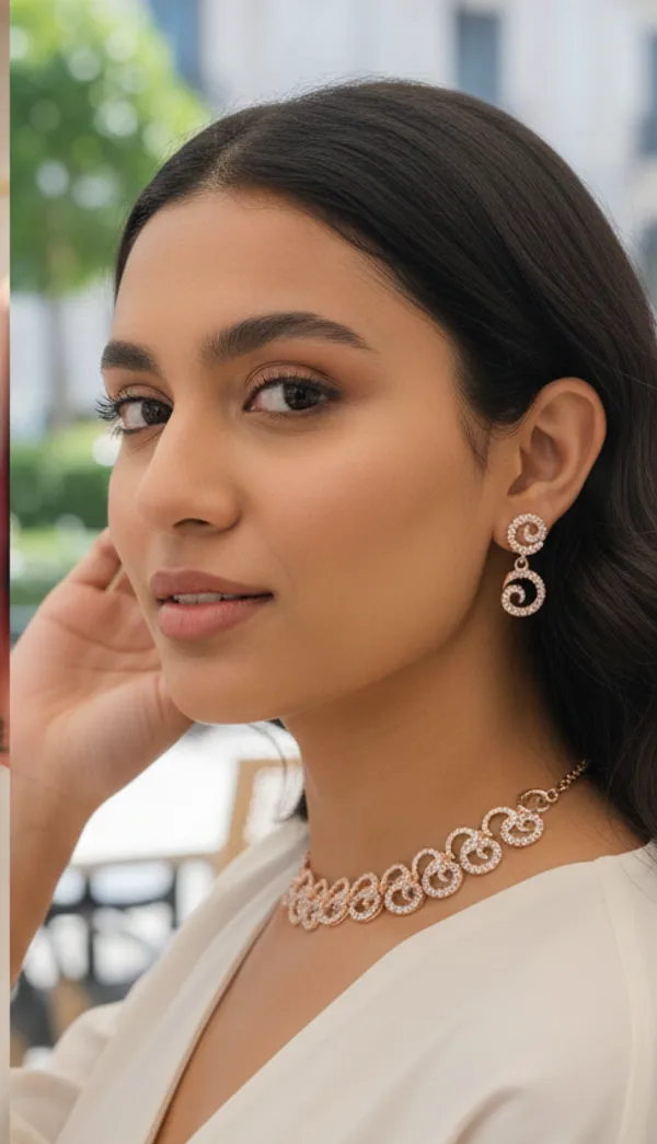 Rose_Gold_Circular_Necklace_And_Earrings_Set_for_Women