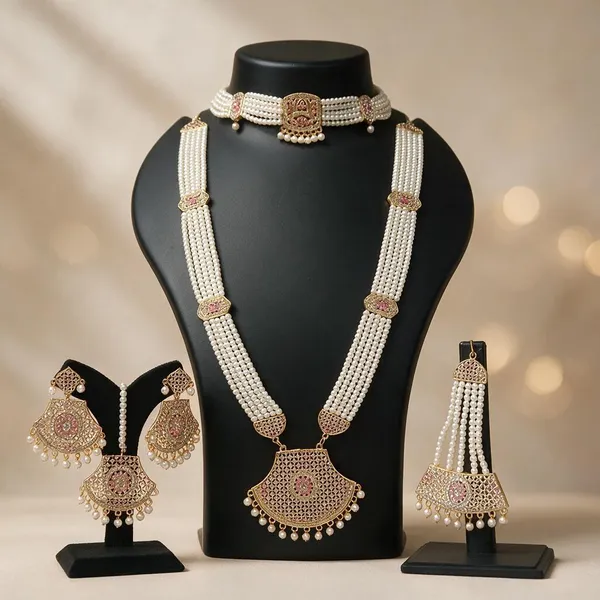 Gold_Tone_Pearl_Bridal_Necklace_Set_for_Women