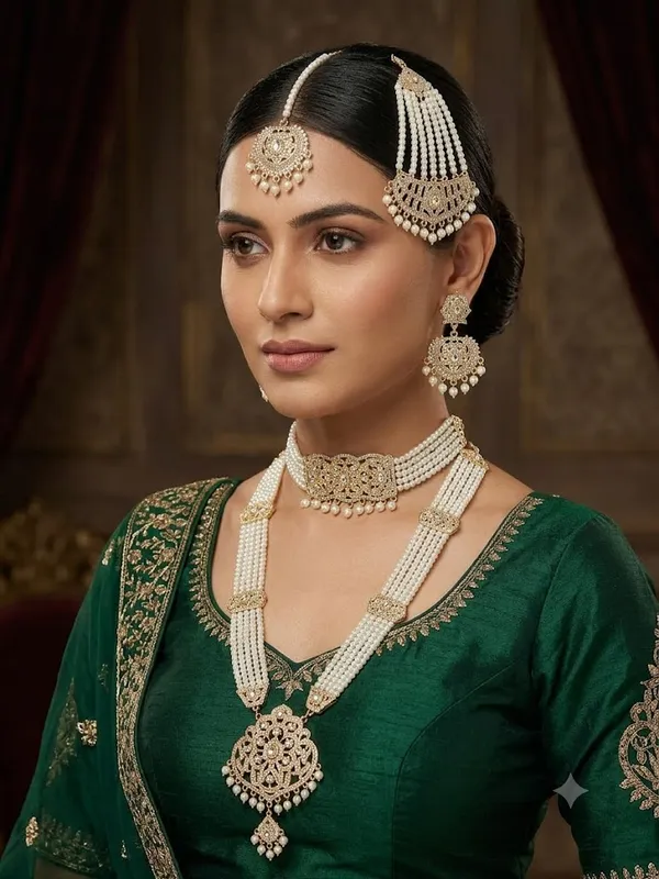 Gold-Tone_Pearl_Bridal_Jewellery_Set_for_Women