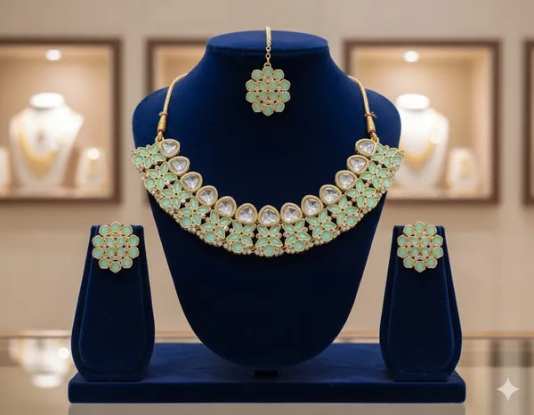 Green_Gold_Tone_Necklace_Set_for_Women