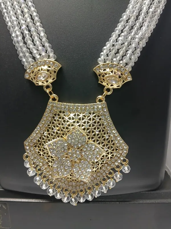 Gold_Tone_Crystal_Bead_Bridal_Necklace_Set_for_Women