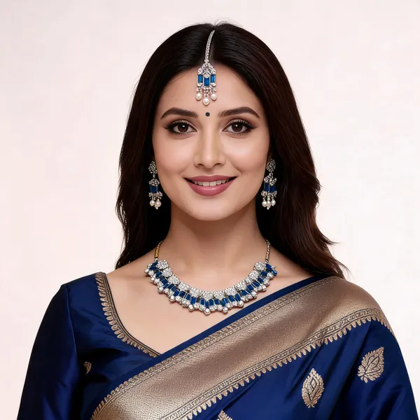 Blue_Traditional_Necklace_Set_With_Maang_Tikka_for_Women
