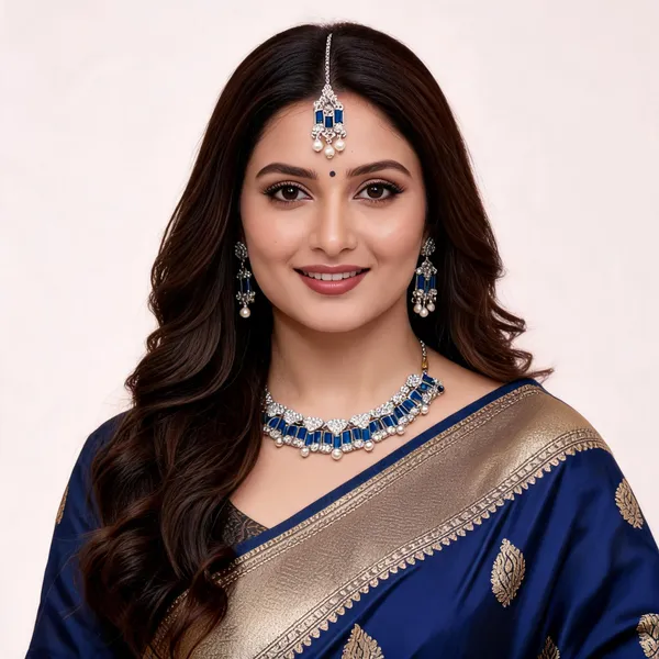 Blue_Traditional_Necklace_Set_With_Maang_Tikka_for_Women