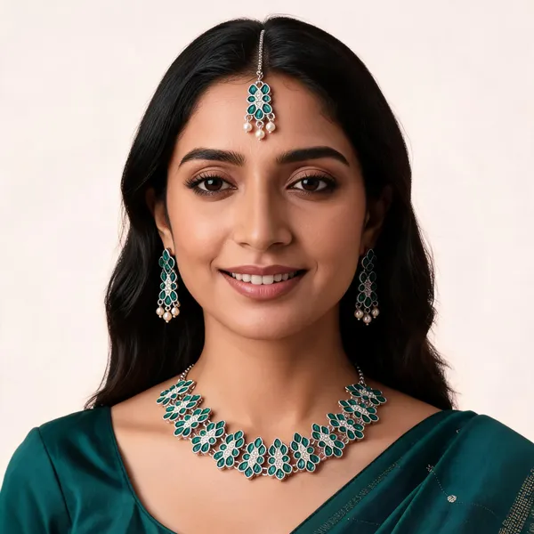 Green_Stone_Necklace_Earrings_And_Maang_Tikka_Set_for_Women