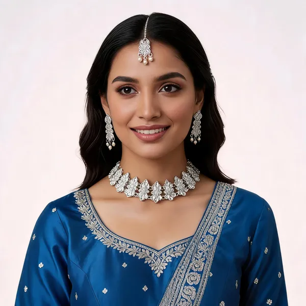 Silver_Tone_Bridal_Jewellery_Set_for_Women