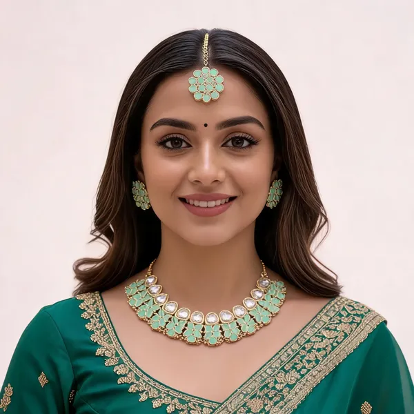 Green_Gold_Tone_Necklace_Set_for_Women