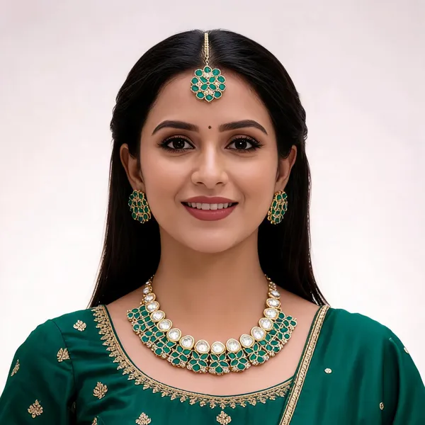 Green_Kundan_Style_Necklace_Set_For_Women