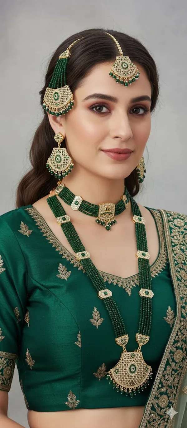 Green_Gold_Tone_Necklace_Set_for_Women