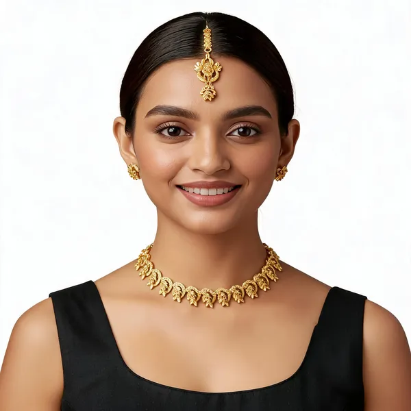 Gold_Tone_Floral_Choker_Necklace_Set_for_Women