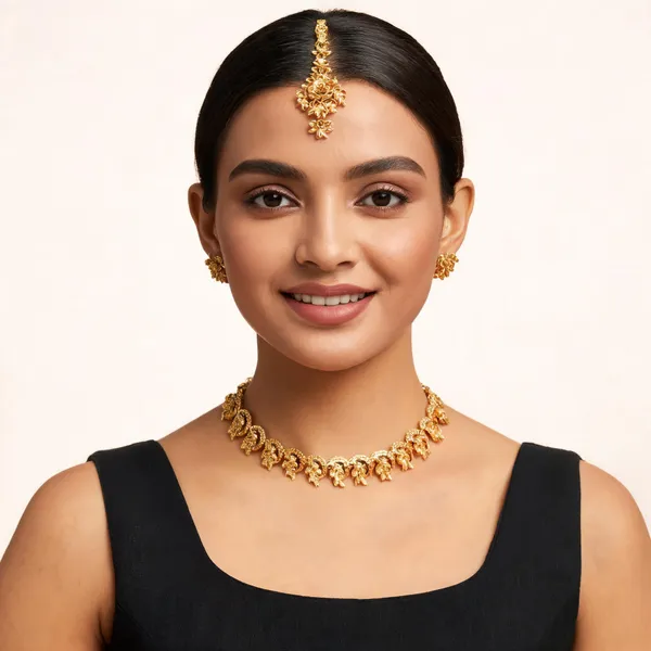 Gold_Tone_Floral_Choker_Necklace_Set_for_Women