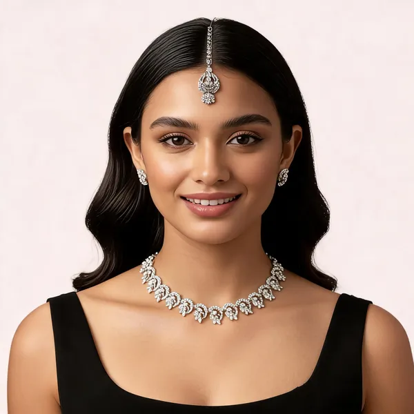 Silver_Tone_Statement_Necklace_Set_For_Women