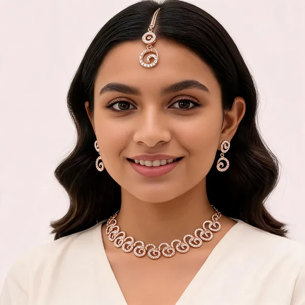 Rose_Gold_Circular_Necklace_And_Earrings_Set_for_Women