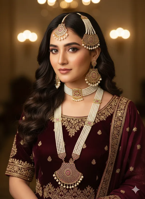 Gold_Tone_Pearl_Bridal_Necklace_Set_for_Women