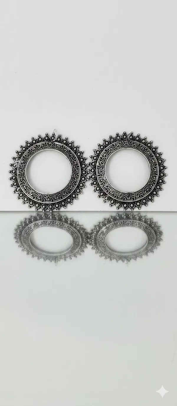 Silver-Tone_Oxidised_Circular_Earrings_for_Women