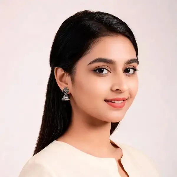 Silver_Oxidised_Jhumka_Earrings_for_Women_-_Pack_of_2