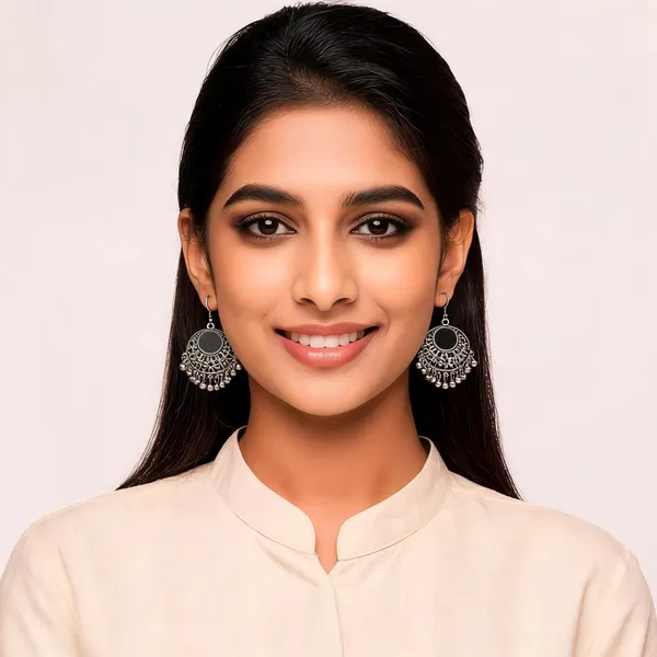 Silver-Tone_Oxidised_Floral_Mirror_Earrings_for_Women_-_Pack_of_2