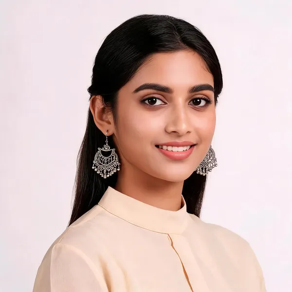 Silver_Oxidised_Chandbali_Earrings_for_Women_-_Pack_of_2